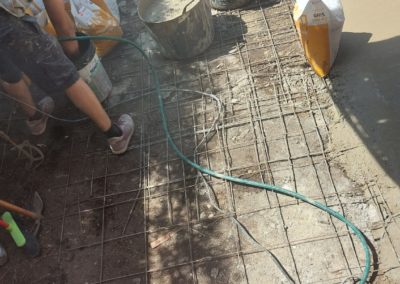 Colocación de la malla metálica en Terraza