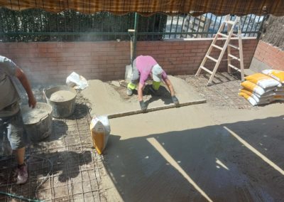 Hormigonado con una capa de 10 cm en toda la terraza